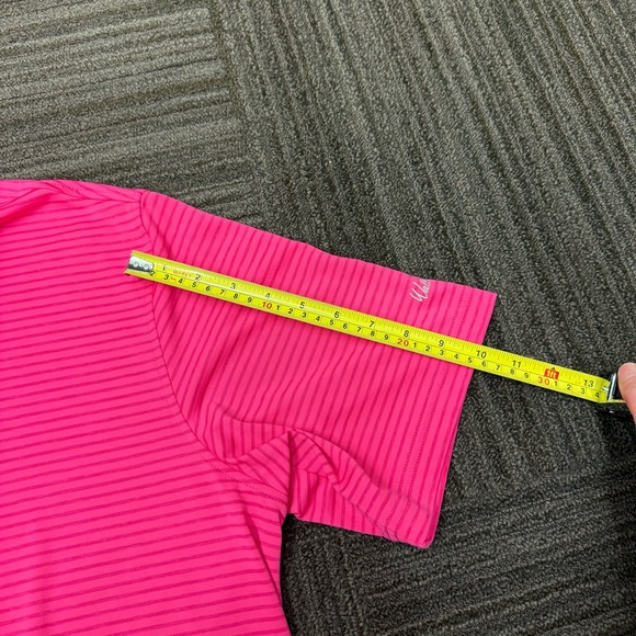 Walter Hagen Vibrant Pink Striped Polo Shirt Golf Business Casual - Picture 2 of 8